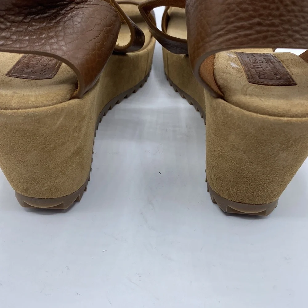 Pedro Garcia Brown‎ Wedge Sandals size 10